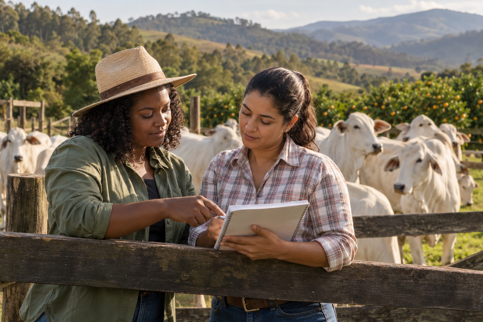 Mulheres colaborando no campo